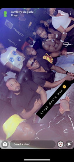 Photo: CDQ at a club with Burna Boy and Obafemi Martins hours after he called Burna out