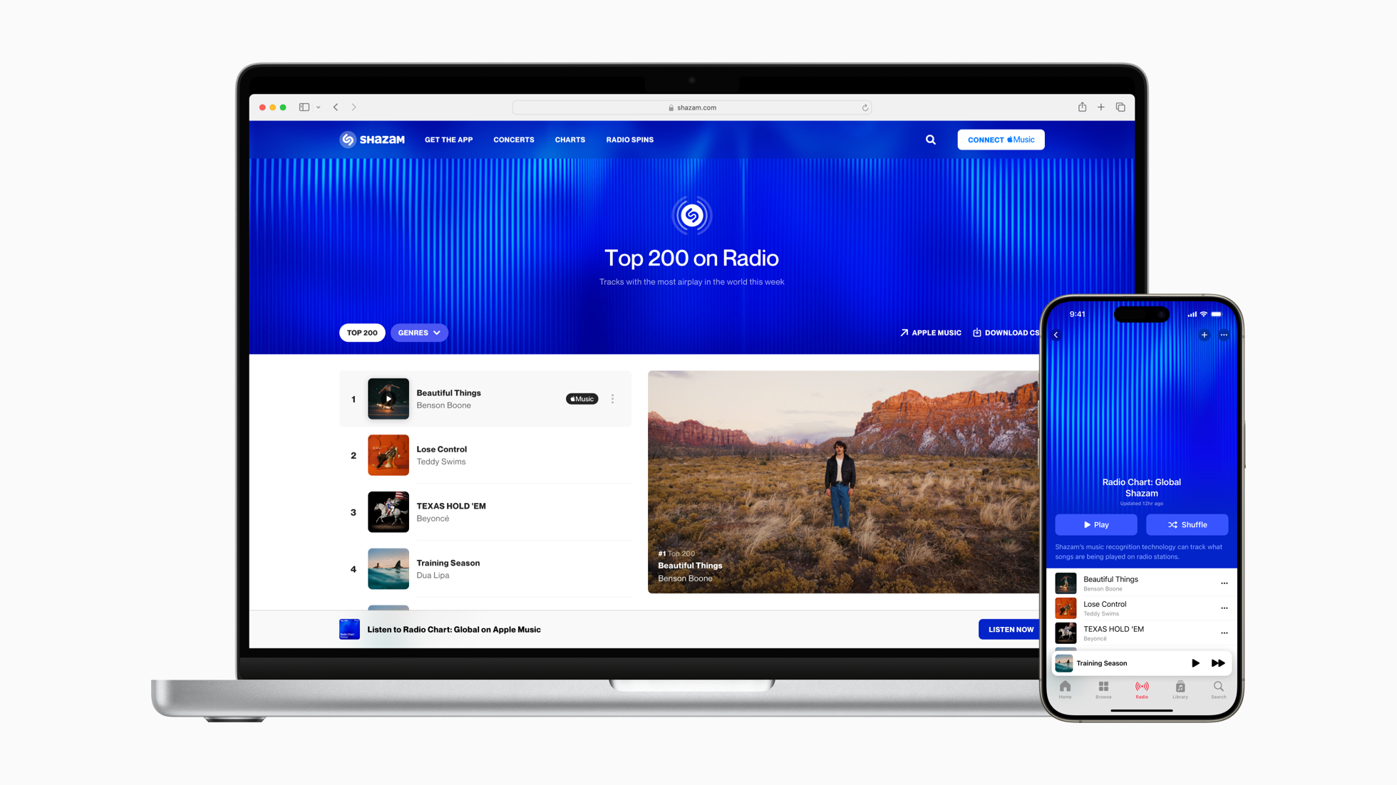 Shazam Launches Global Radio Spins Charts, Unveiling the World’s Most Played Tracks on Apple Music and Shazam.com