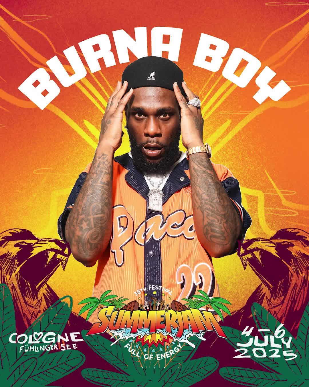 Burna Boy Joins the Lineup for Summerjam Festival 2025
