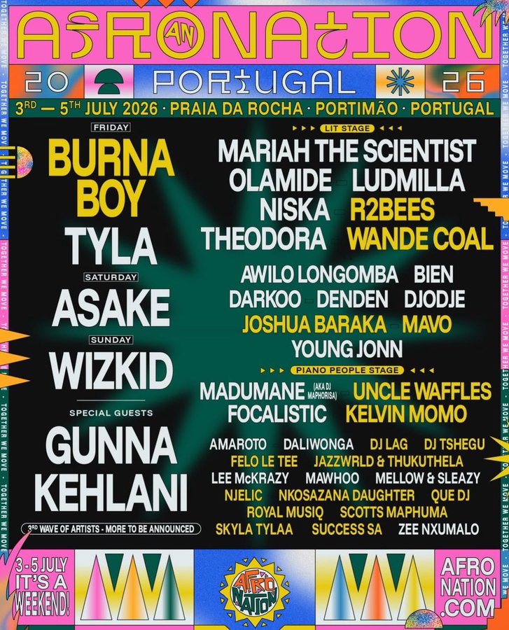 AfroNation Portugal 2026: Burna Boy, Wizkid, Tyla, and Global Stars Headline Epic Lineup