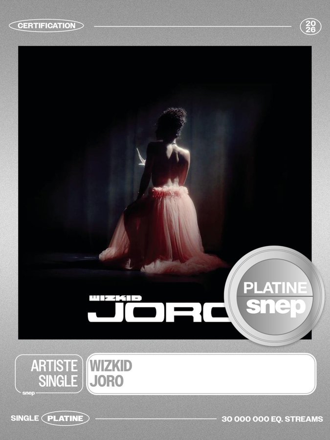 Wizkid’s “Joro” Goes Platinum in France