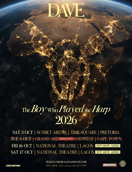 Dave Announces First Headline Show in Lagos!🇳🇬